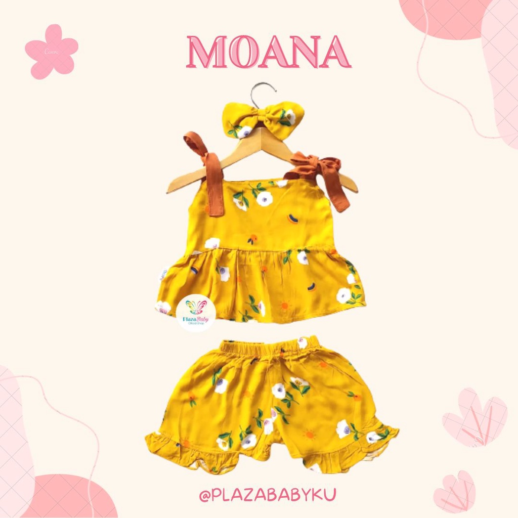 SALE 10.10 Plazababyku BBB MOANA setelan anak perempuan jumper jumpsuit bayi polos lucu free headband