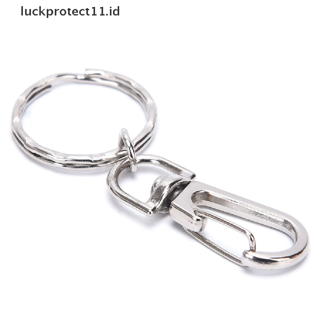 /Fashion Hot// Fashion// 10Pcs 25mm Keyring Ripple Lobster Clasp Gantungan Kunci Rantai Pendek Split Ring DIY.