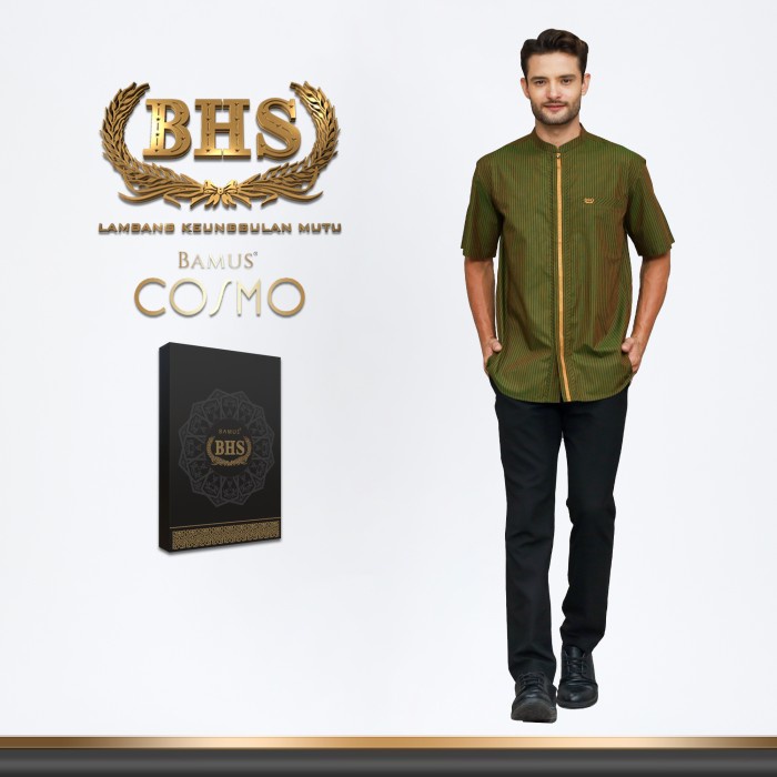 Baju Koko BHS Cosmo Hijau Orange - M