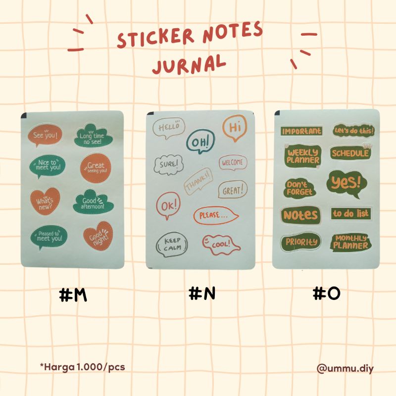 

(PART 5) Stiker pack/ notes jurnal
