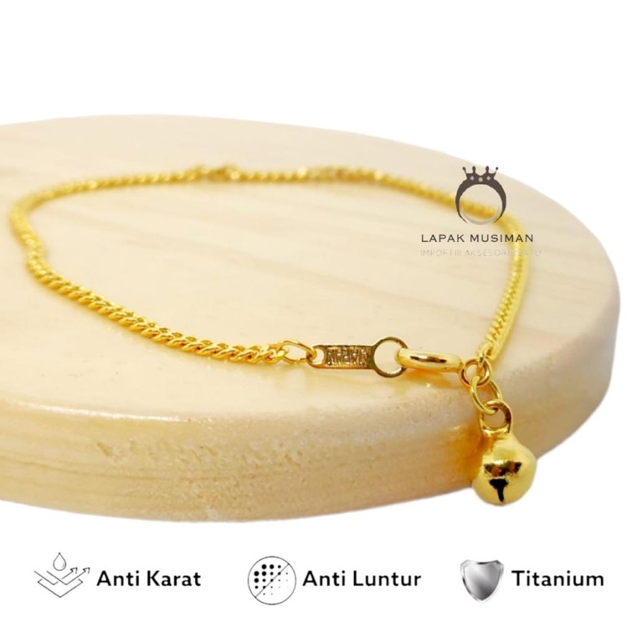 [Bayar Di Tempat] Gelang Tangan Kaki Rantai Warna Gold Emas Simple Kualitas Super