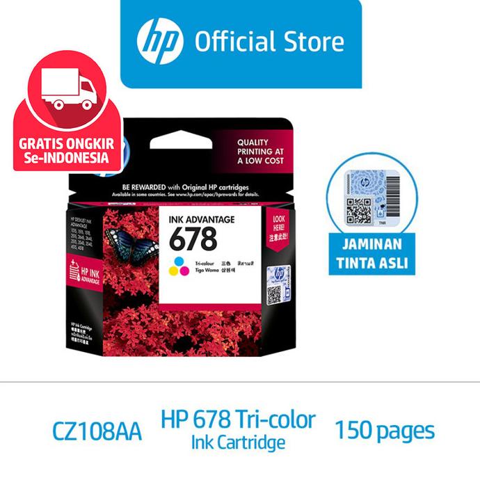 Tinta Printer Hp Original 678 Tri-Color / Deskjet 1515 2515 2545 2645
