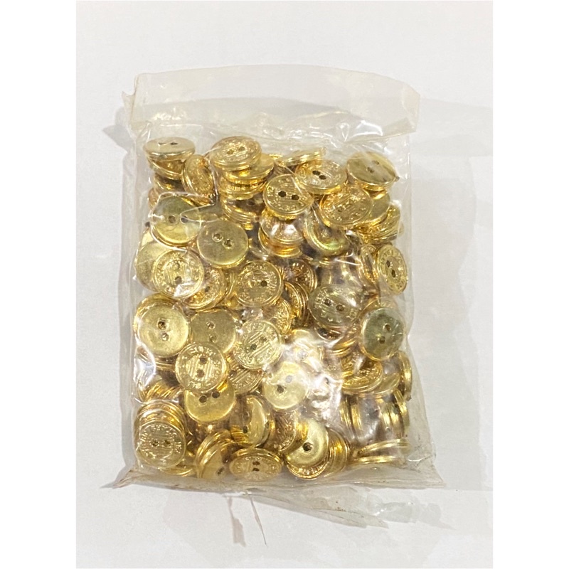 Kancing Hem Lubang 2 Emas 13 mm - Kancing Emas