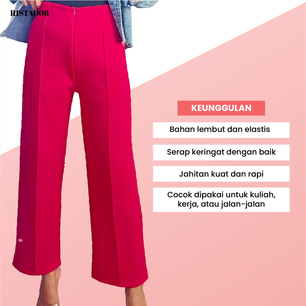 Scuba Kulot High Waist Bawahan Cullotes Outfit Remaja Kekinian Terlarsi Termurah