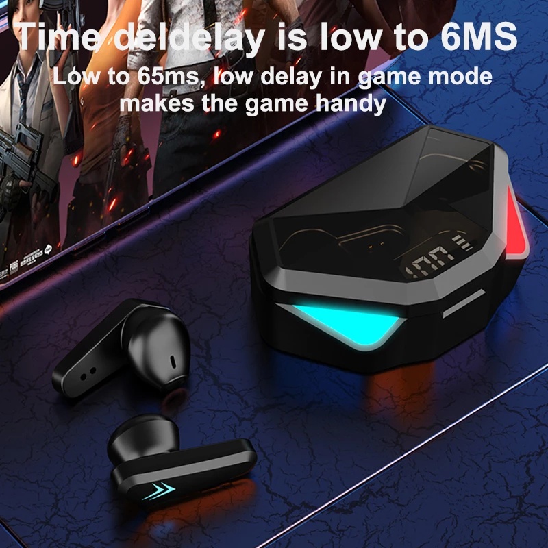 TWS X15 Gaming Earbuds Wireless Bluetooth Earphone With Mic Bass Audio Sound Positioning 9D Stereo Music HiFi Headset For Gamer