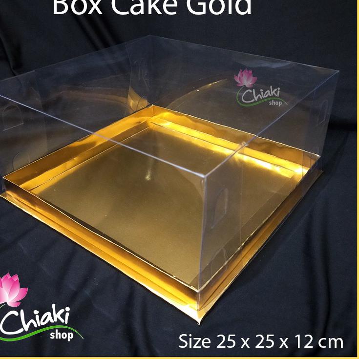 

⇜ Box Mika GOLD Uk 25 x 25 x T. 12 cm Cupcake isi 9 Cake Pudding Tart Dus Emas Karton Tebal CHIAKI ぅ