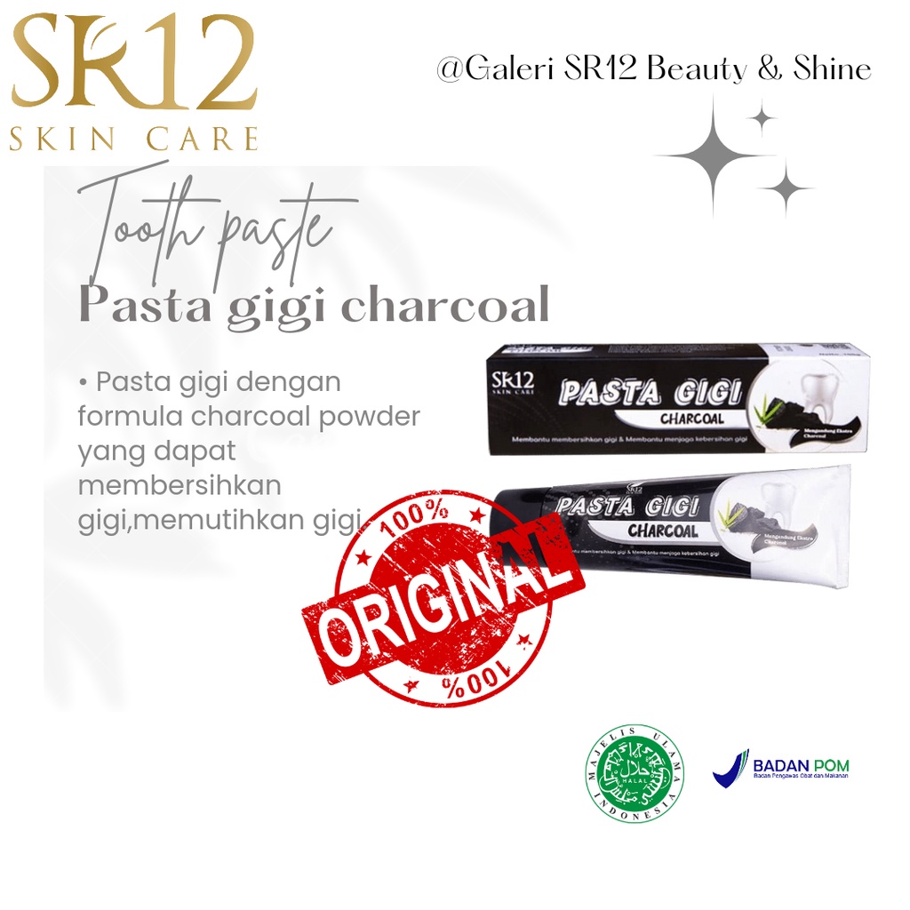 PASTA GIGI HERBAL CHARCOAL SR12 / PASTA GIGI HERBAL CHARCOAL / PASTA GIGI HERBAL / PASTA GIGI UNTUK 