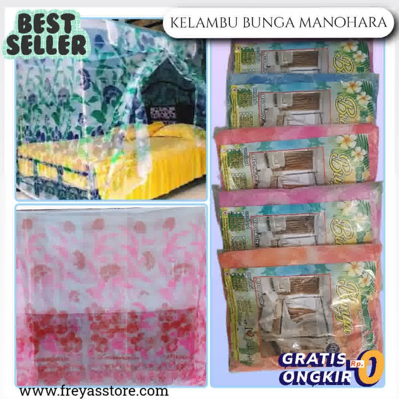 KELAMBU MOTIF BUNGA SUPER JUMBO 180x200cm DAN 200x200cm