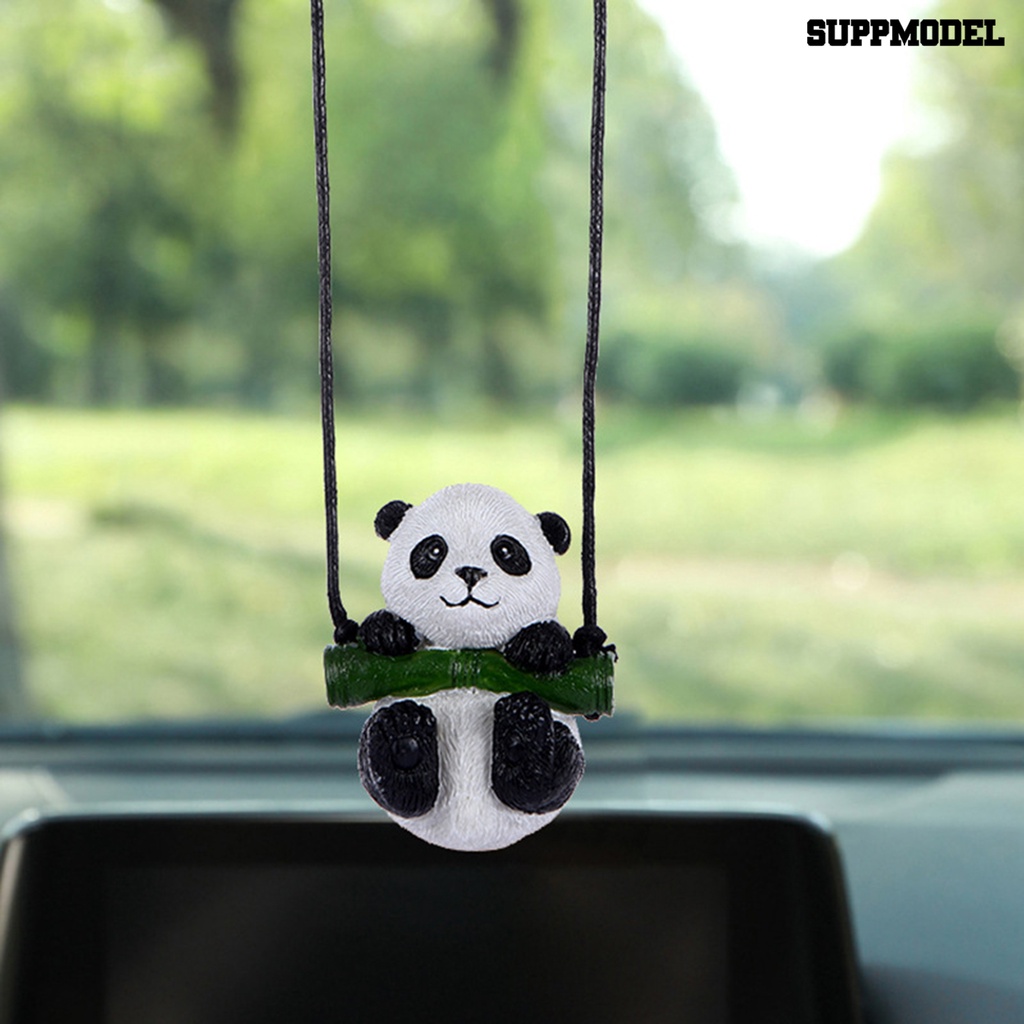 [Dekorasi] Panda Liontin Kartun Lucu Kuat Ketangguhan Hias Resin Panda Lucu Spion Liontin Aksesoris Mobil