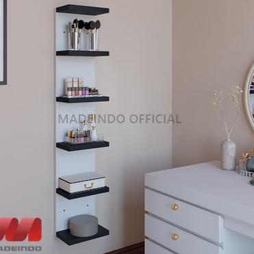 BIG PROMO MADEINDO RAK DINDING MINIMALIS DEKORASI DINDING KAYU TEMPEL 1 PCS 7 TATAKAN ☼ 894