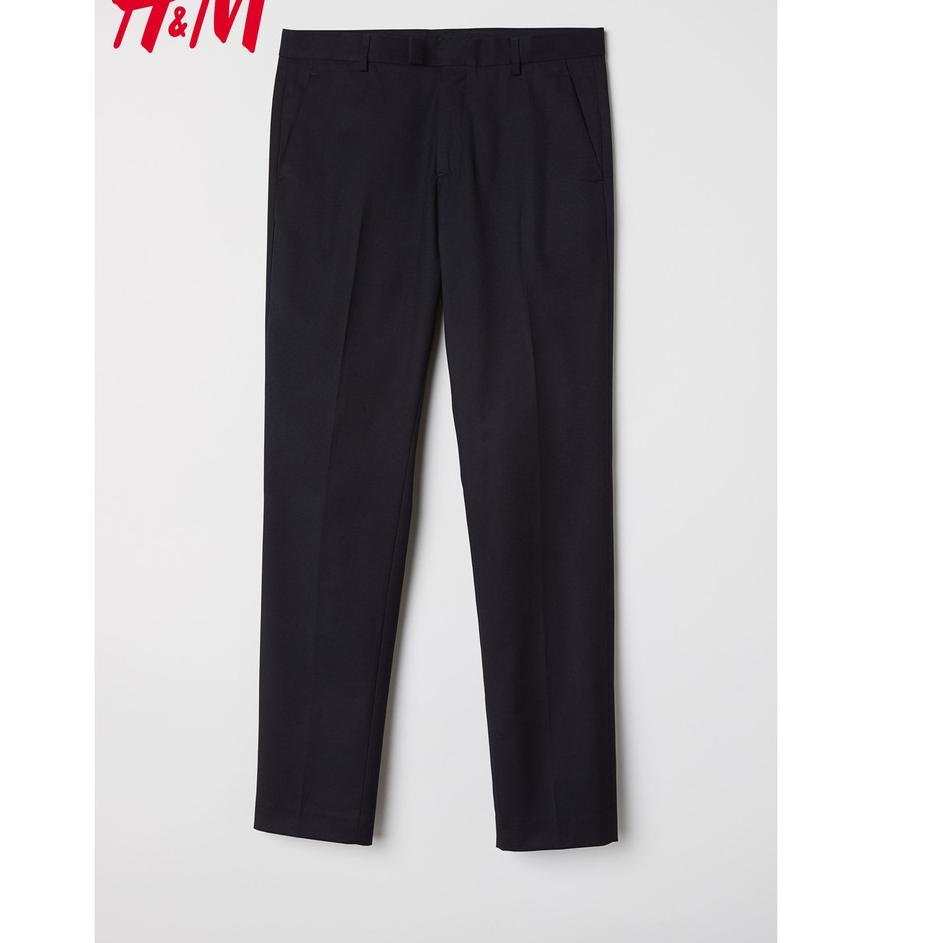 Paling Dicari H&M Celana Kantor Formal Skinny Fit Hitam Pria Bahan Jas Suit Original