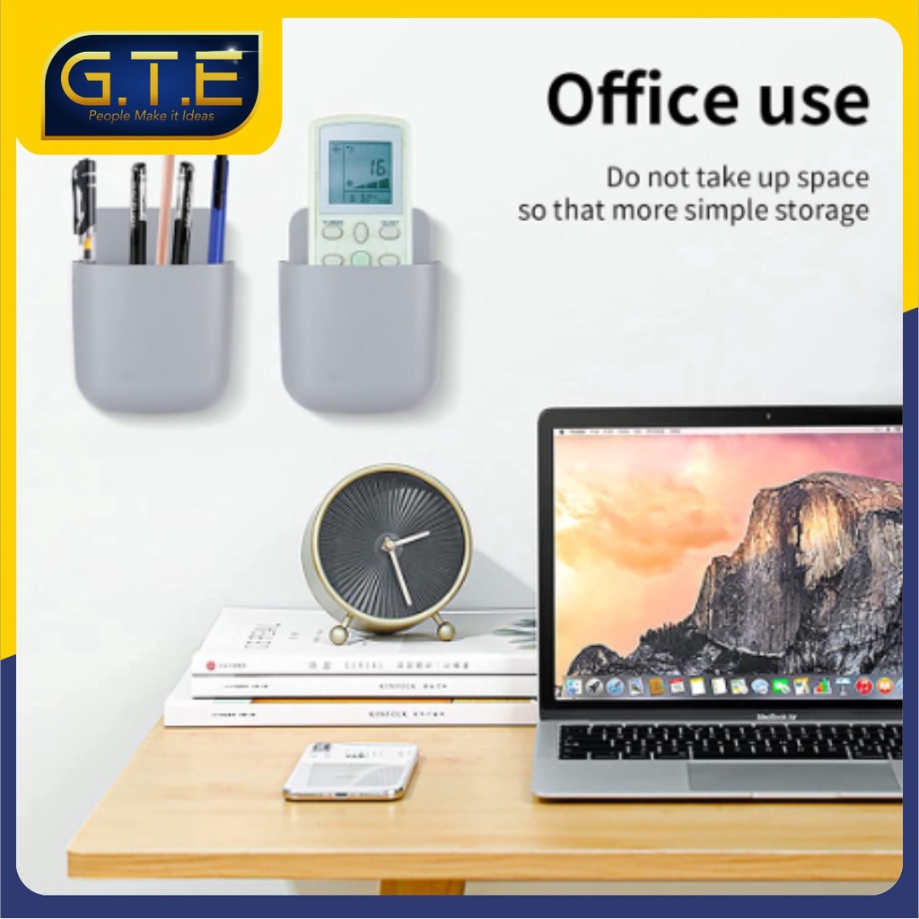 GTE | Wall Mounted Plastic Storage Boxes Rak Tempel Dinding Rak Handphone Penyimpanan Remote ATK Organizer Holder