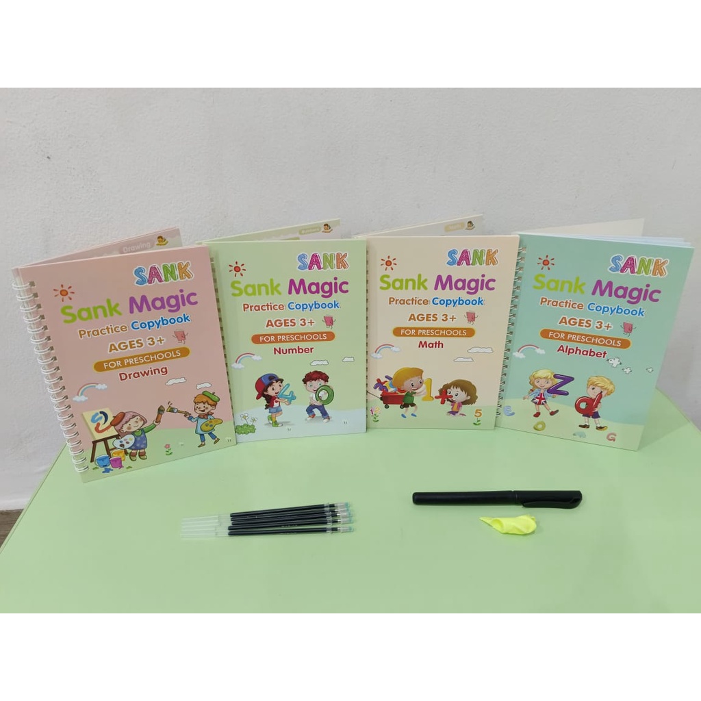 

1 SET 4 BUKU EDUKASI ANAK SANK MAGIC BOOK BELAJAR MENULIS BUKU 3D