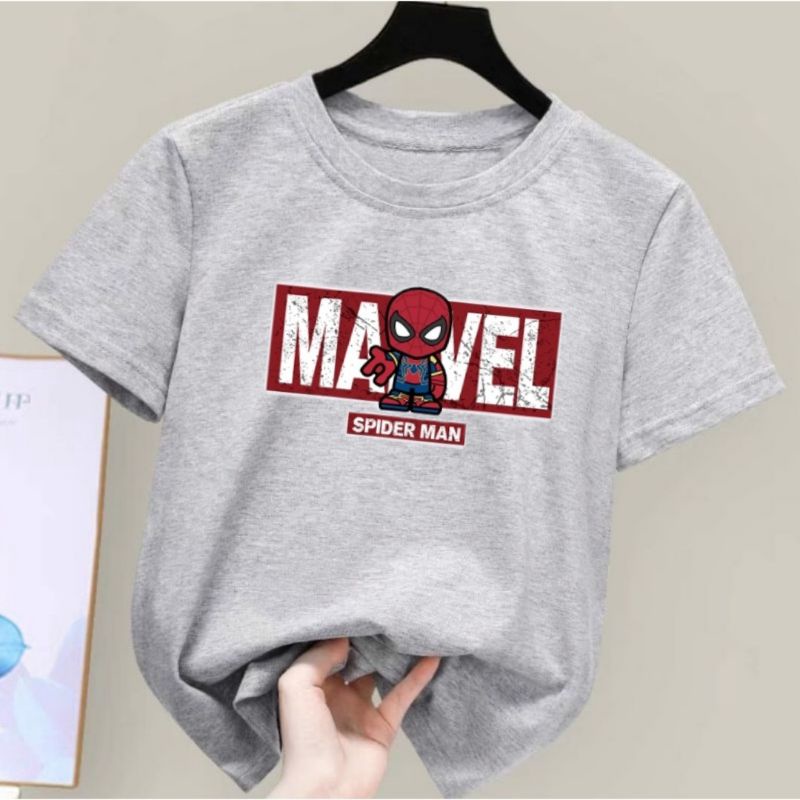 Kaos Anak Umur 2-10 tahun Baju Anak Unisex Spidermar T Shirt Anak Atasan Anak Terbaru Kaos Oblong Anak Baju Kaos Distro Anak