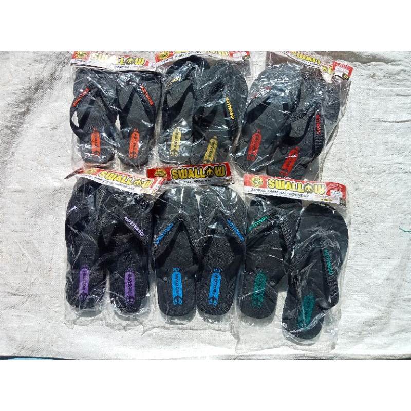 Sandal Jepit Swallow Hitam Polos