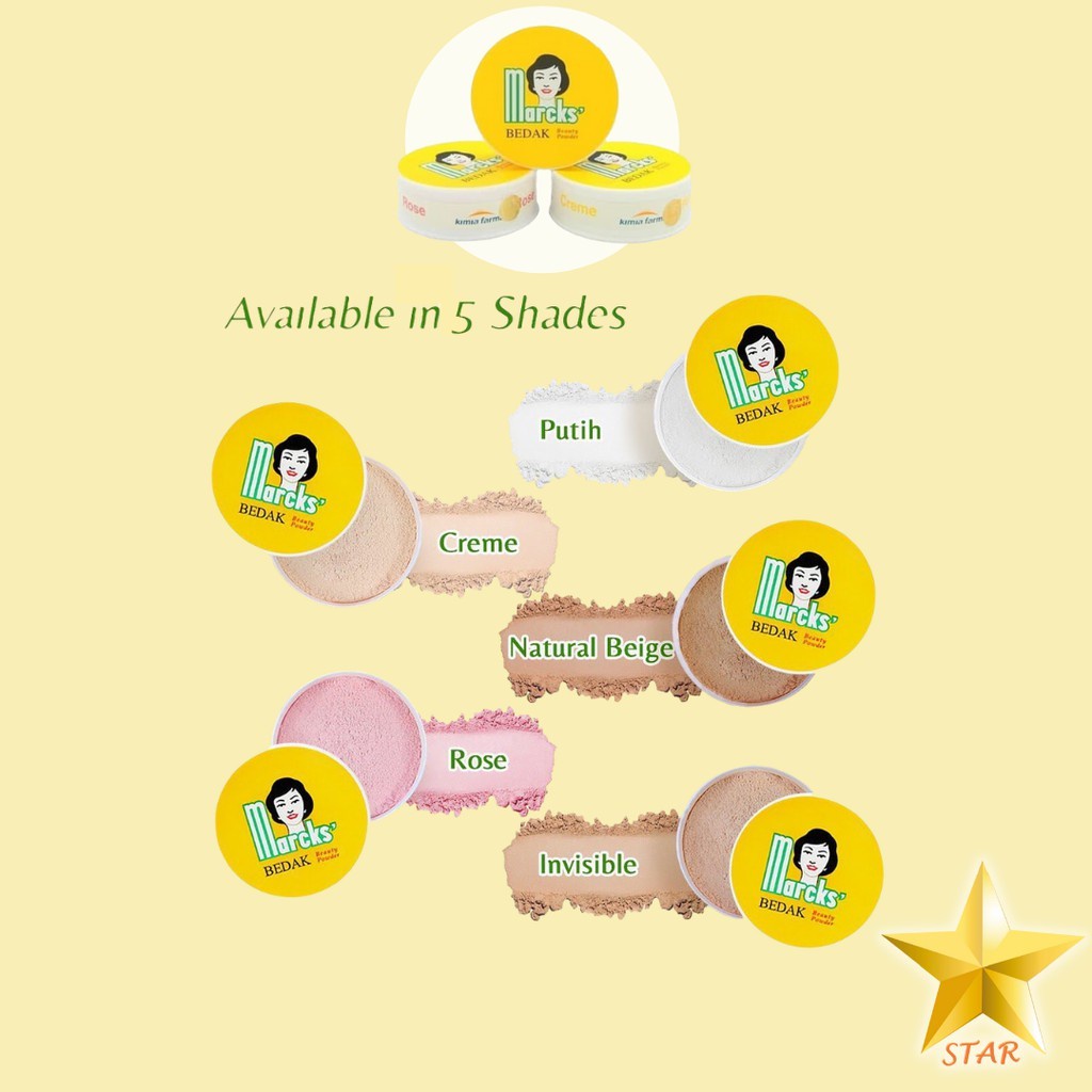 Marcks Bedak Classic 40gr - Marcks Bedak Tabur - Loose Powder - Marcks Beauty Powder BPOM