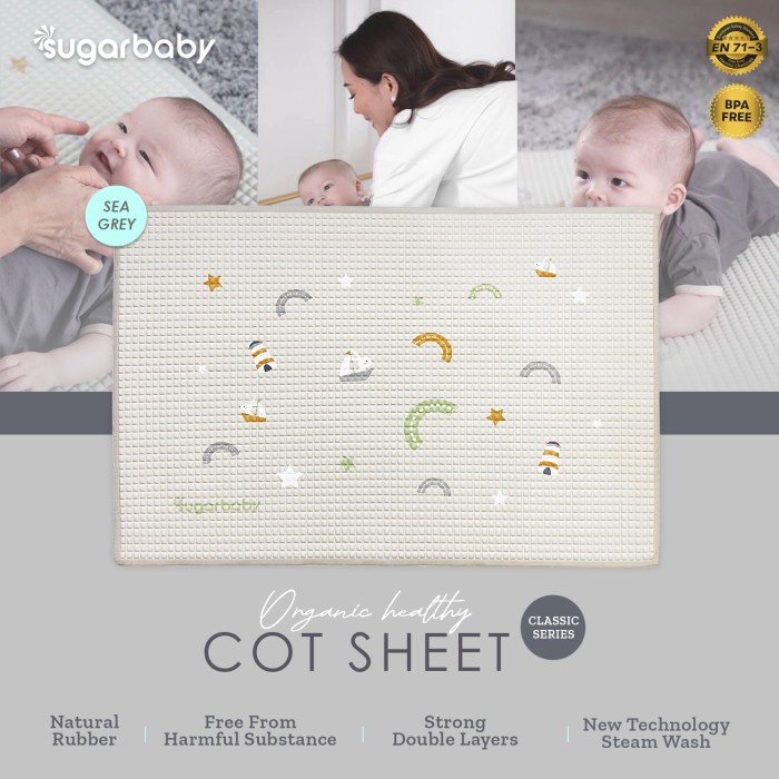 New Sugar Baby Organic Healthy Cot Sheet Classic Series / Perlak Bayi Sugar Baby Original