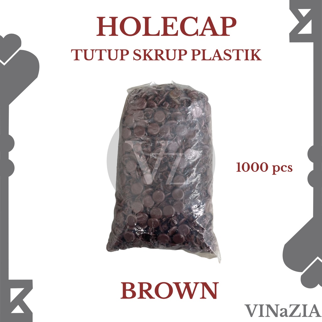 HOLE CAP PLUG BROWN/TUTUP SKRUP PLASTIK LUBANG PINTU KUSEN ALUMINIUM WARNA COKLAT1000pcs