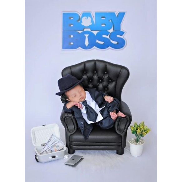 Kostum Bayi Newborn Foto Baby Boss Newborn photography Properti Foto Bayi Newborn