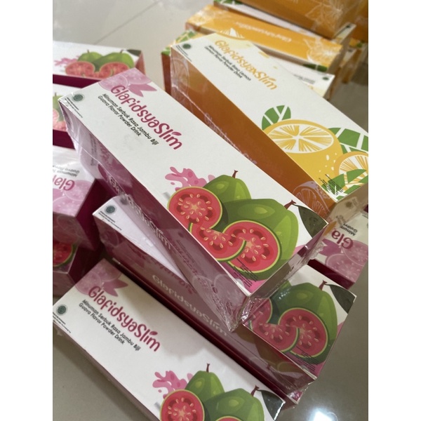 Glafidsya Slim Official bubuk minuman diet ampuh rasa lemon dan guava sekaligus makanan tinggi fiber