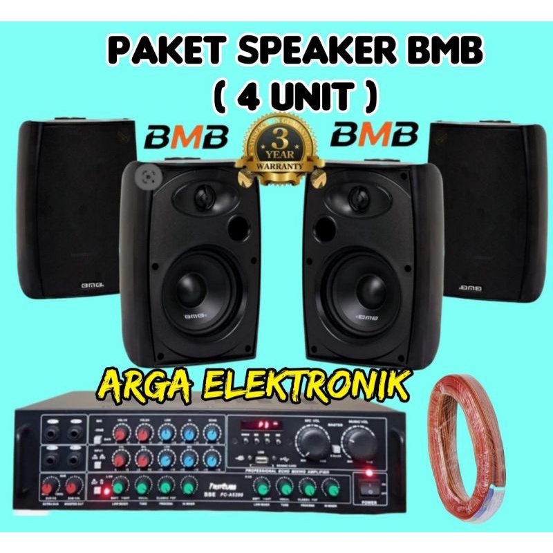 PAKET CAFE AULA PAKET SPEAKER BMB 4UNIT SPEAKER AMPLI BLUETOOTH