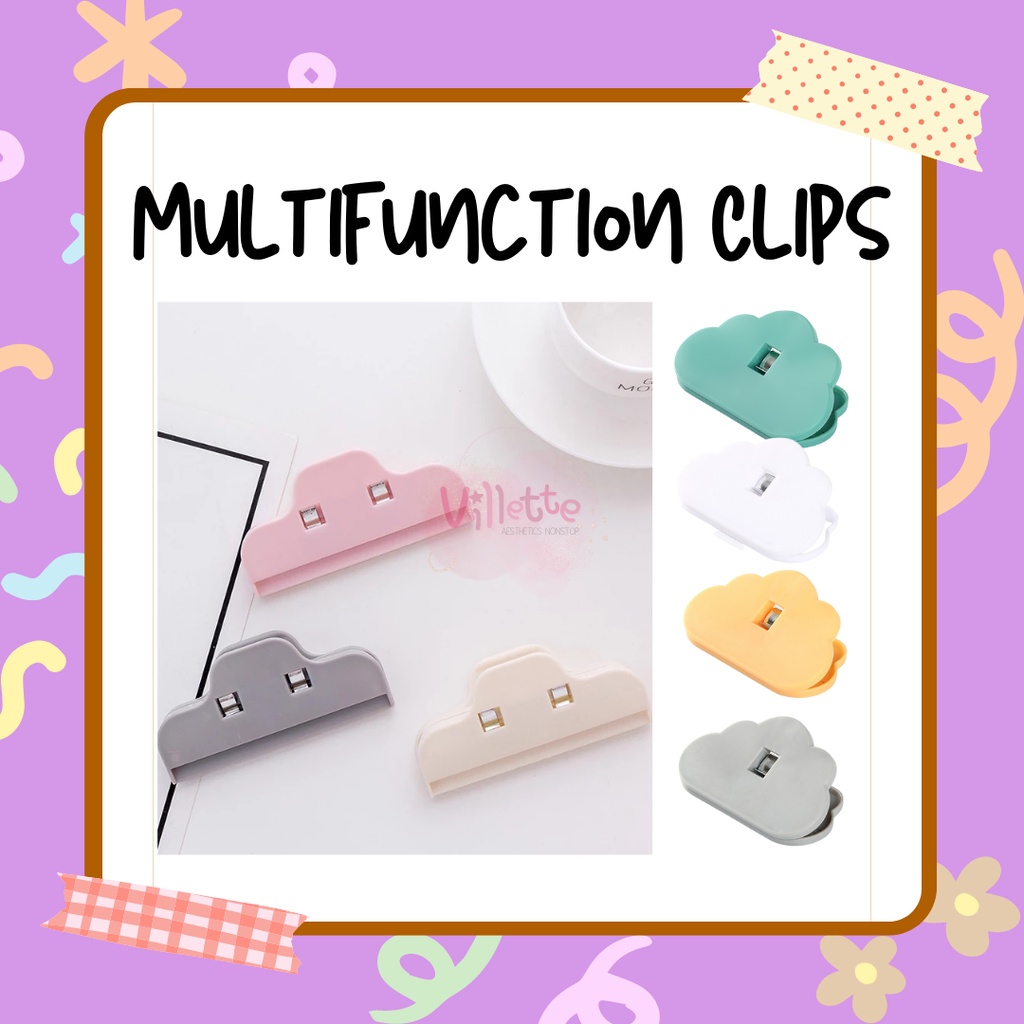 Klip Kertas Paper Clip Mini Multifungsi Makanan Sisa Roti Snack Biskuit Plastik Bumbu Awan Cloud Luc