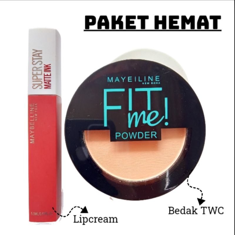 [PAKET BUNDLING] Paket Hemat 2in1 Bedak Basah Kering Dan Lipcream