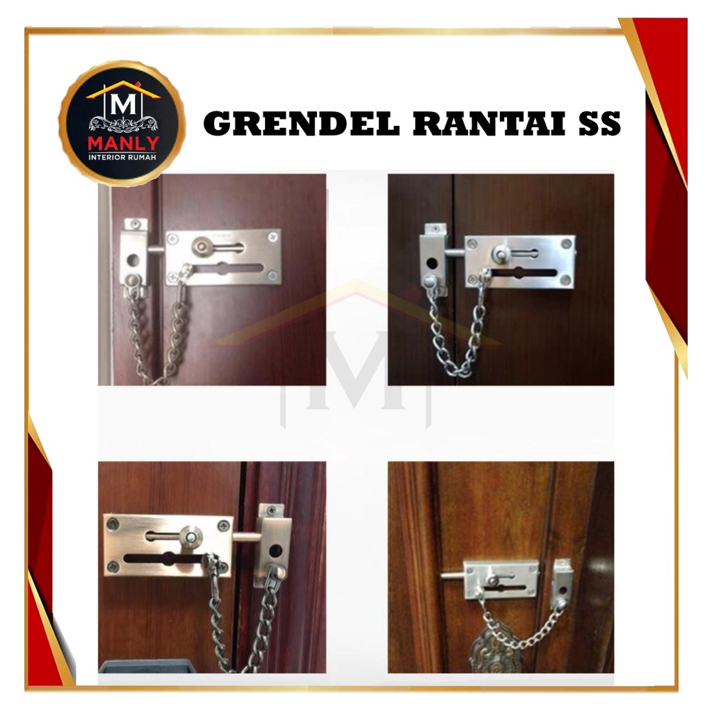 Grendel Rantai Pintu Jendela Stainless Steel / Safety Chain Lock / Grandel Kunci Pintu Rumah Hotel Apartment