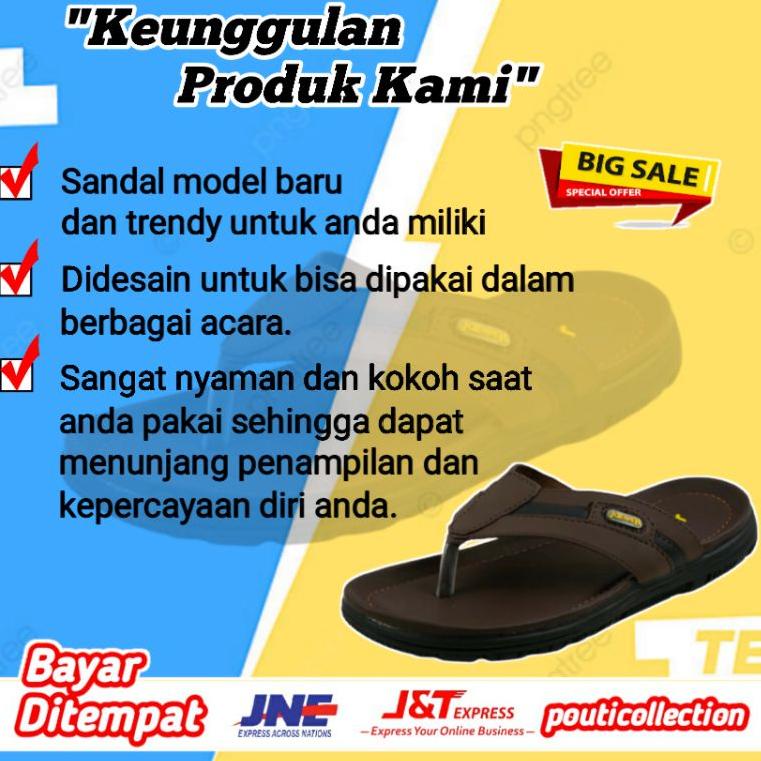 ㅉ Sandal Kulit Asli Pria Casual Sendal Cowok Fladeo Laki Laki Kasual Dewasa Jepit Outdoor Original N