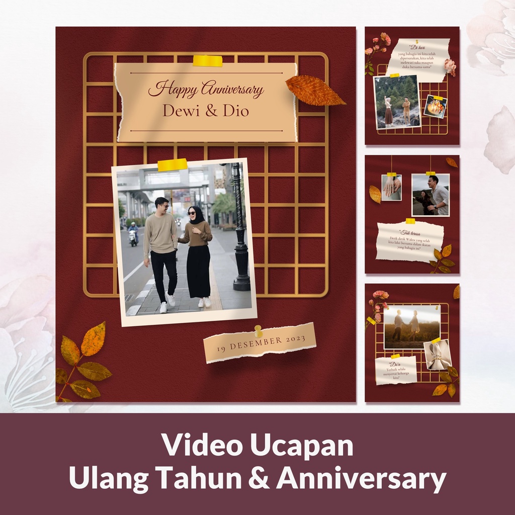 Video Ucapan Anniversary atau Ulang Tahun Premium Kekinian Template 11