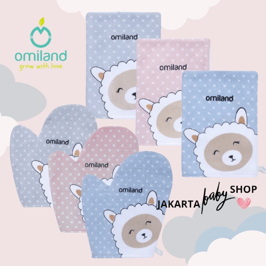 Handuk Lap Mandi Bayi  Omiland Washlap Tangan Motif Alpaca Waslap Handuk Tangan - Bayi Online Shop