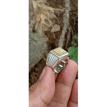 cincin pria ring perak .mata berlian erofa.