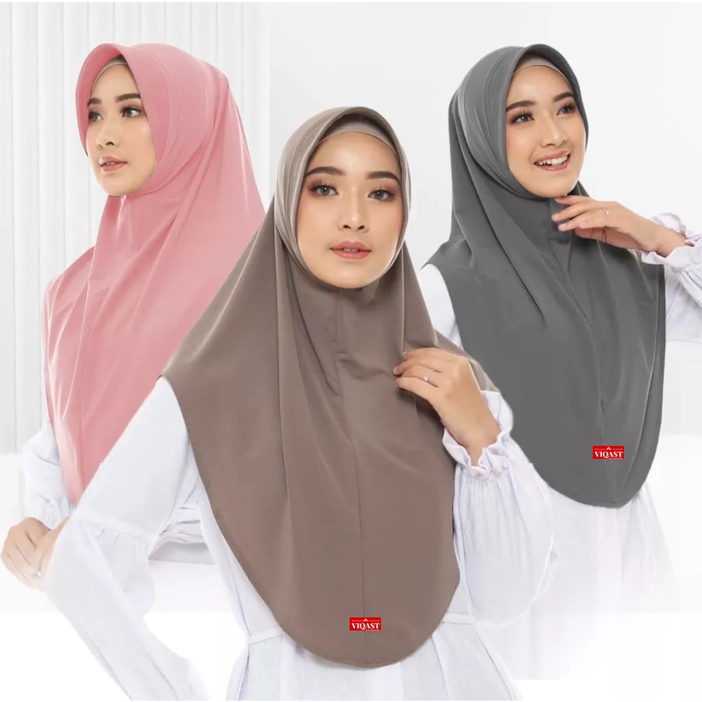 JILBAB KHIMAR PINGUIN PREMIUM SIZE M &amp; L HIJAB BERGO INSTAN HIJAB INSTAN PET KERUDUNG POLOS JILBAB JERSEY BERGO PINGUIN