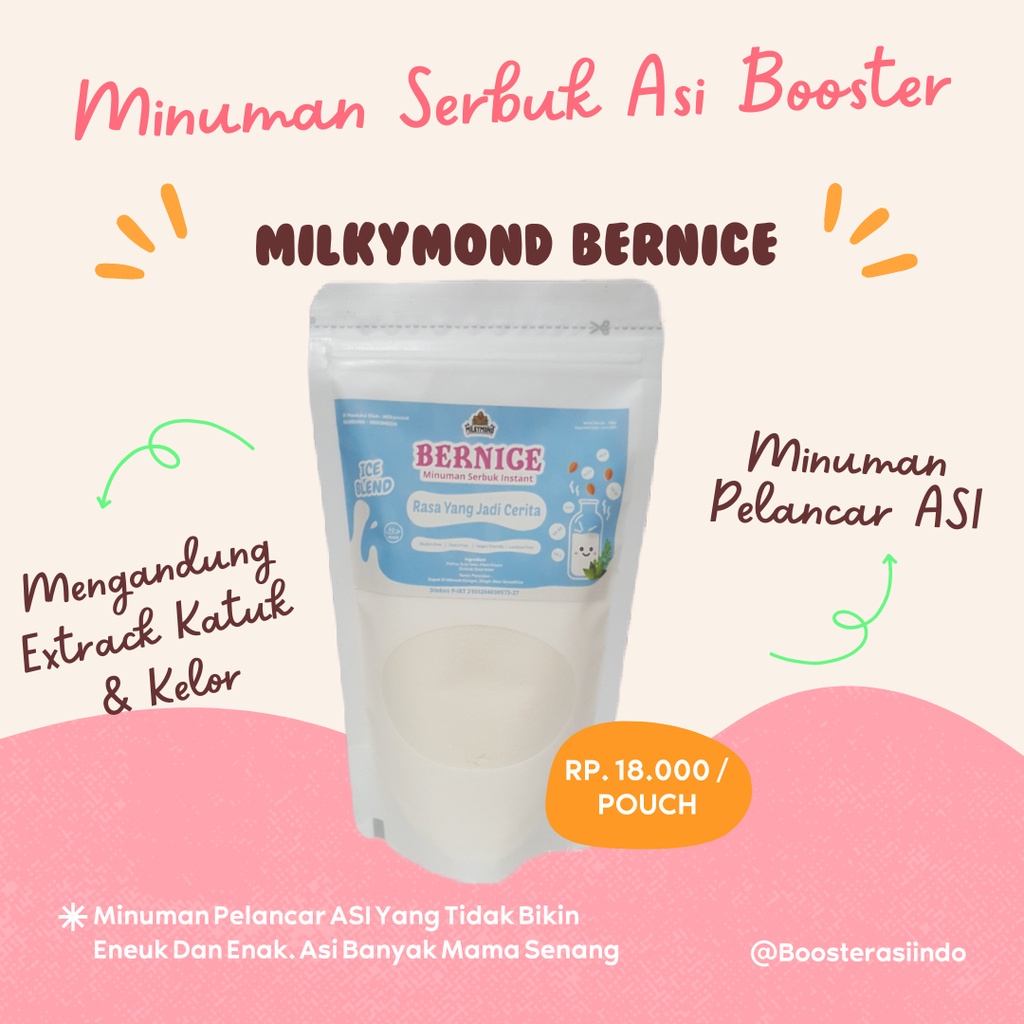 NEW PRODUK Minuman serbuk instant asi booster pelancar asi Milkymond Bernice 180 Gram Dengan Kandungan Extrack Daun Kelor 5 Rasa Best Seller