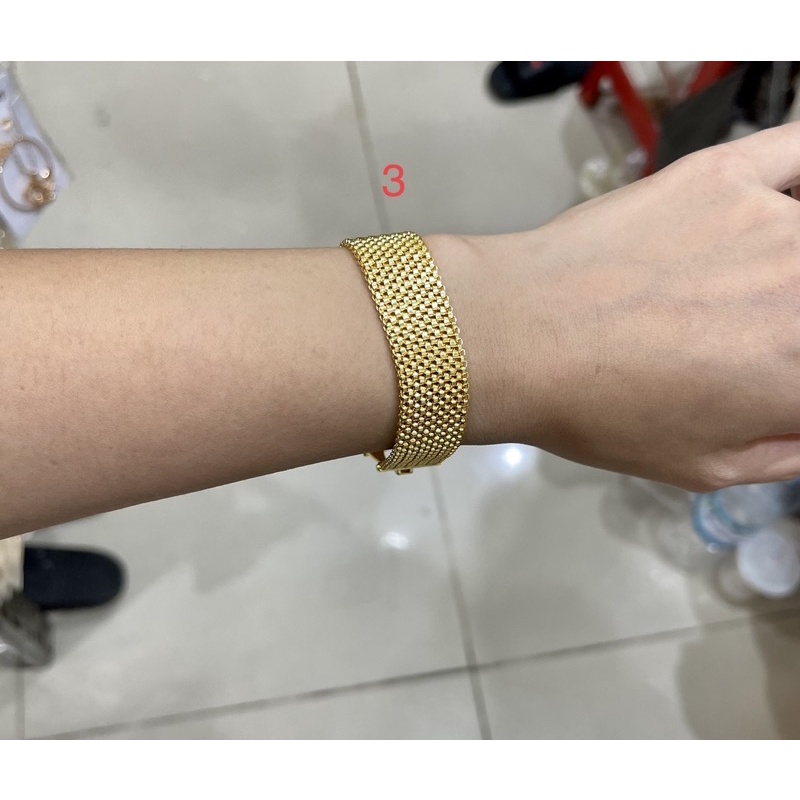 Fifi Fashion Gelang Model Lebar Simple Xuping Model Perhiasan Lapis Emas GL001