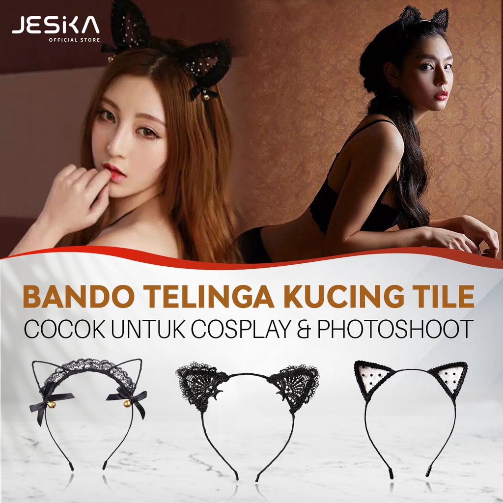 Bando telinga kuping kucing sexy hitam cosplay anime lucu gemoy wanita anak perempuan dewasa kekinian estetik aesthetic aksesoris rambut pesta