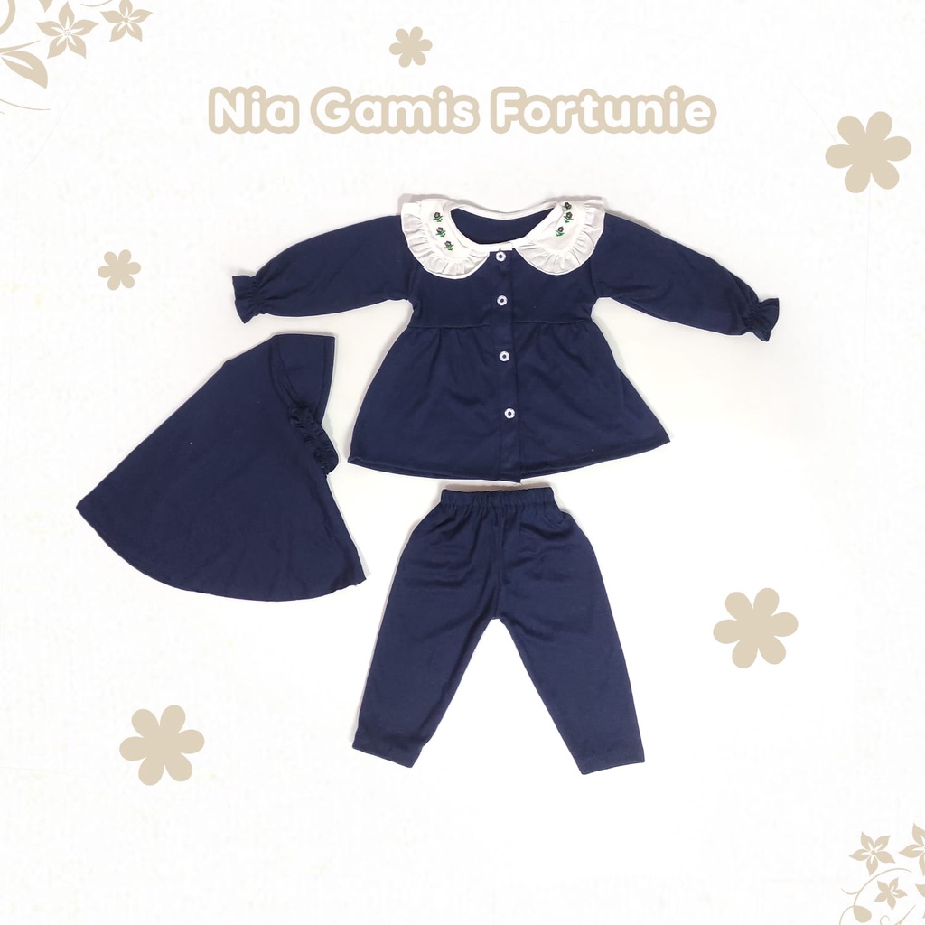 NEW !!! NIA BABY GAMIS FORTUNIE - GAMIS BAYI DENGAN CELANA UKURAN 6 - 16 BULAN