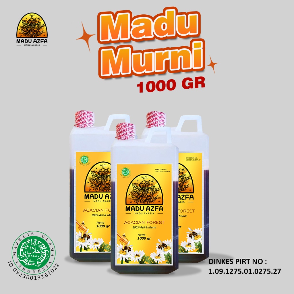 

Madu Murni Asli Hutan Akasia Azfa 1 KG Premium LPPOM HALAL