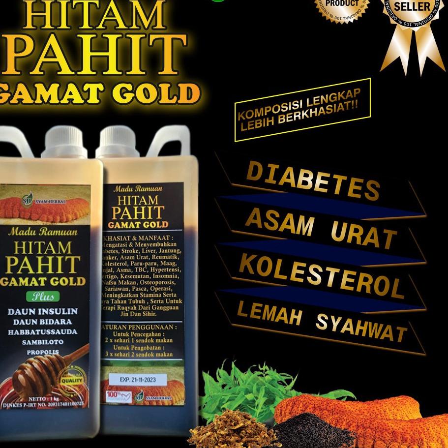 

➡Best Seller✢➡ Madu Hitam Pahit Gamat Gold 1000 gr Plus Daun Insulin Dan Sambiloto asli Y95 ✸