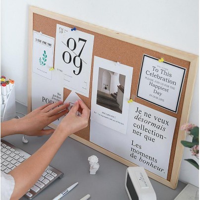 

WOOD WALL HANGING MESSAGE BULLETIN BOARD FRAME NOTICE NOTE MEMO BOARD