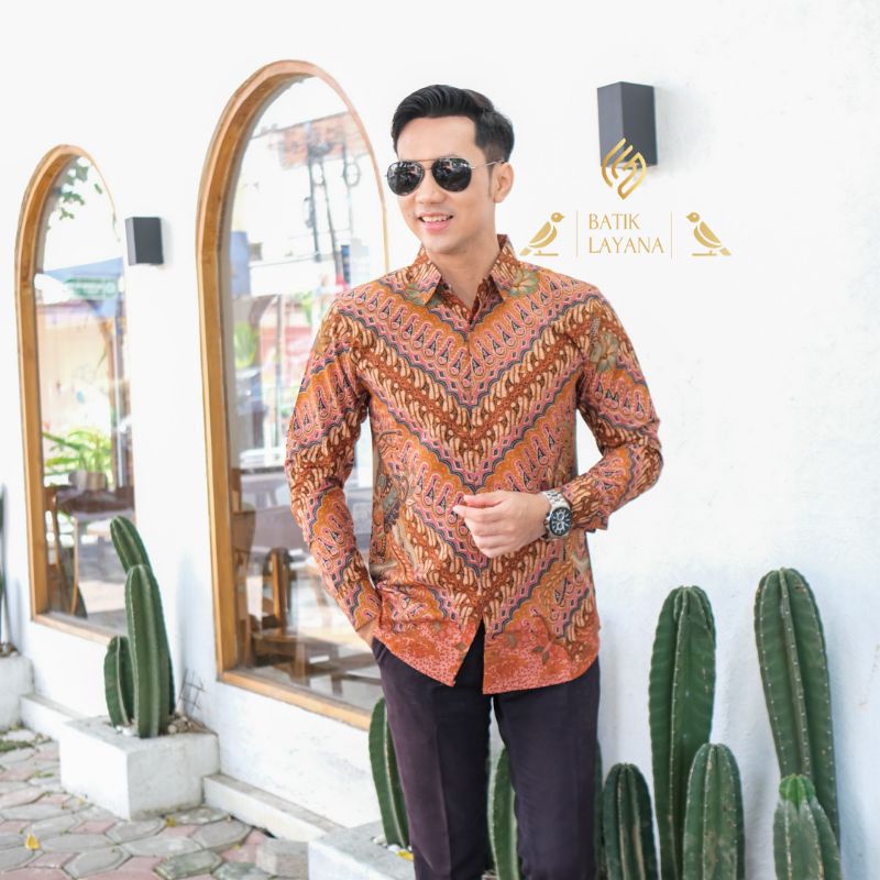 Kemeja Batik Dwipanda Terracota Baju Formal atau Nonformal