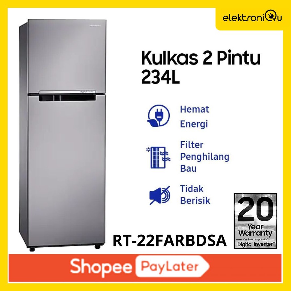 LEMARI ES SAMSUNG 2 PINTU RT-22FARBDSA / KULKAS SAMSUNG 2 PINTU RT-22FARBDSA