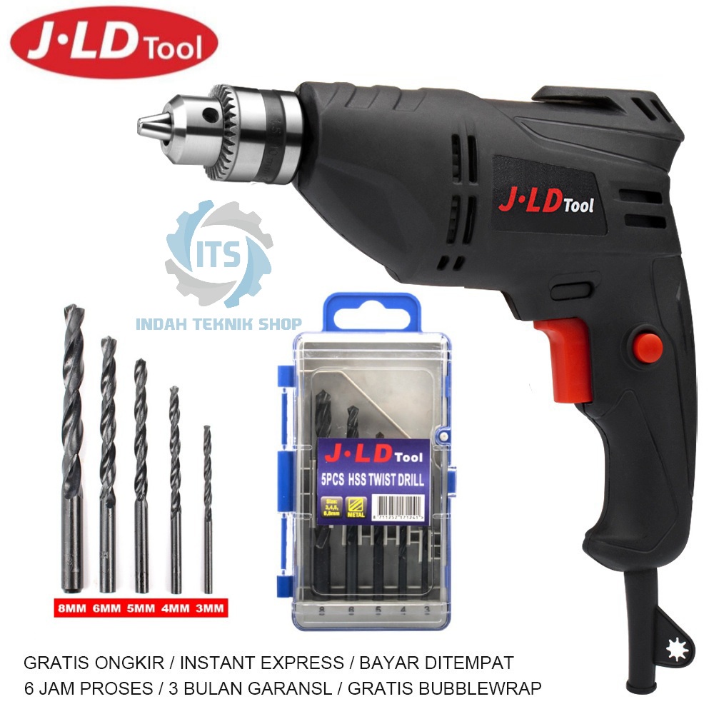 Promo Mesin Bor 10mm JLD Tools 10-3 Bolak Balik + Mata Bor Besi HSS JLD Set 5 pcs