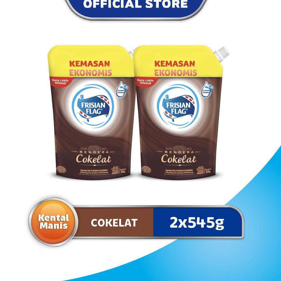 

ㆀ Frisian Flag Susu Kental Manis Cokelat Pouch 2 x 545 gr べ