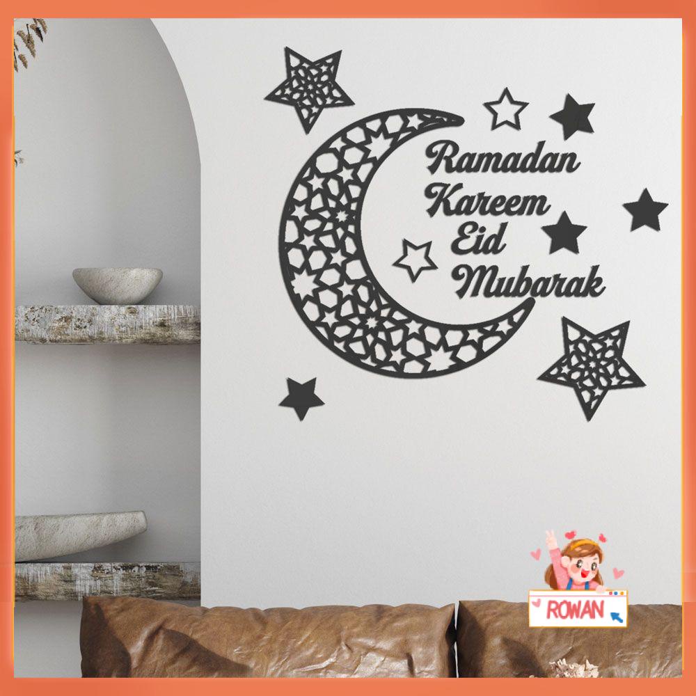 R-bunga Stiker Dinding DIY Muslim Ramadhan Removable Eid Mubarak Islami Akrilik Wall Decal
