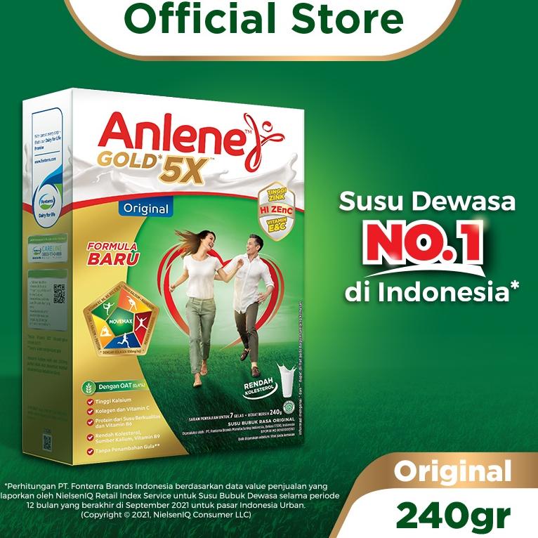 

Promo Brand Anlene Gold 5X Susu Bubuk Original 240g - Nutrisi Tulang, Sendi, dan Otot ,.,.,.,.,.,