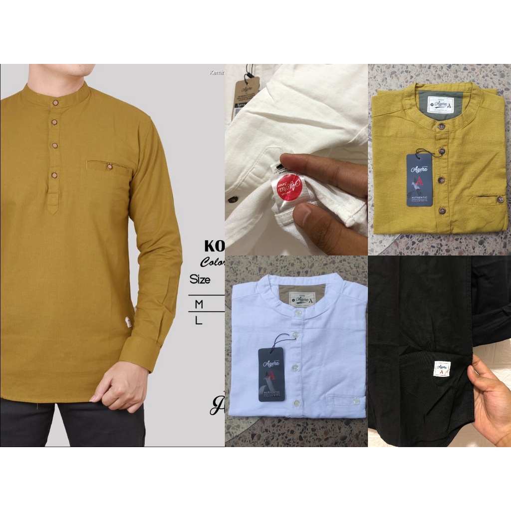 AGERA VINTAGE Baju Pria Kemeja Koko Lengan Panjang Kurta/kemko Terbaru TERMURAH