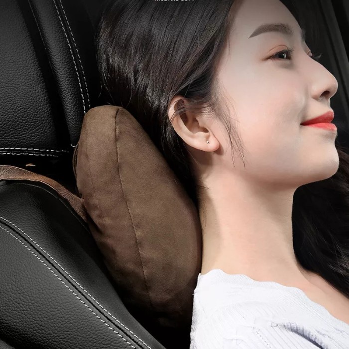 Bantal Leher Kursi Mobil / Bantal Sandaran Kepala Jok Mobil Empuk