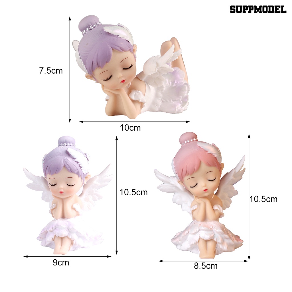 [Dekorasi] Patung Gadis Realistis Kartun Ornamen Mobil Mini Patung Malaikat Dekorasi Rumah