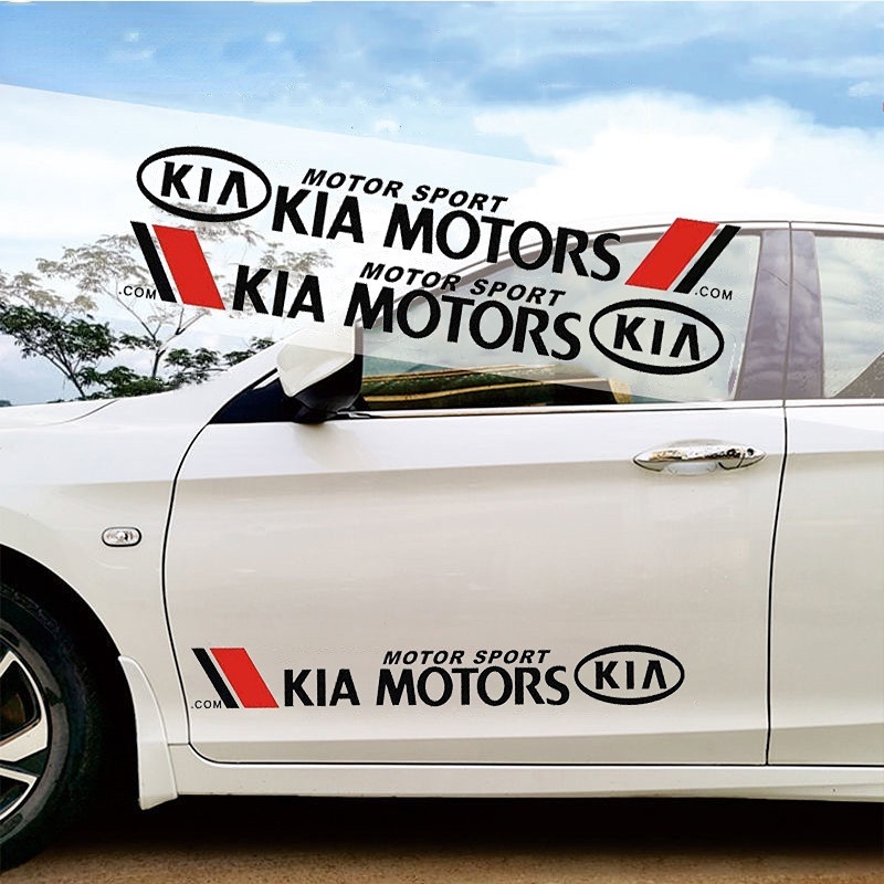 2pcs Stiker Sisi Pintu Mobil Logo Sisi Eye-catching Untuk KIA Morning Seltos K2 K3 K5 Carens XCeed F